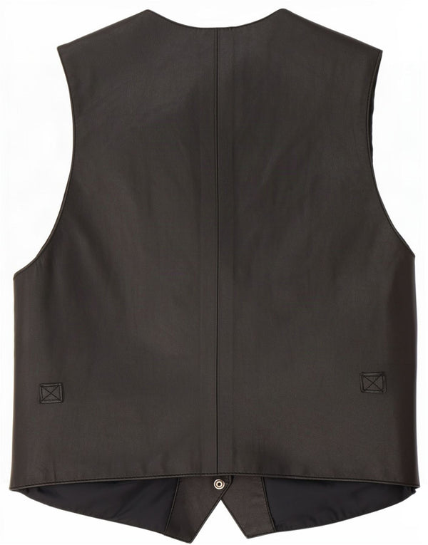 Vintage herre læder vest, stor sort