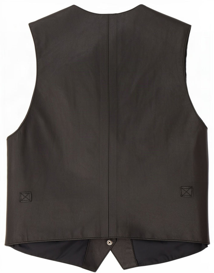 Vintage herre læder vest, stor sort