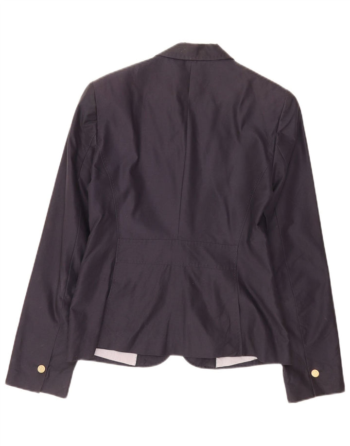 Massimo Dutti Dame 1 Knap Blazer Jakke EU 38 Small Navy Blue Bomuld