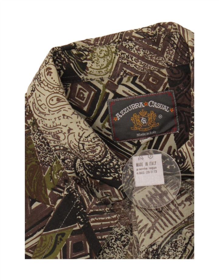 Azzurra skjorte med abstrakt mønster til mænd, stor grøn viskose