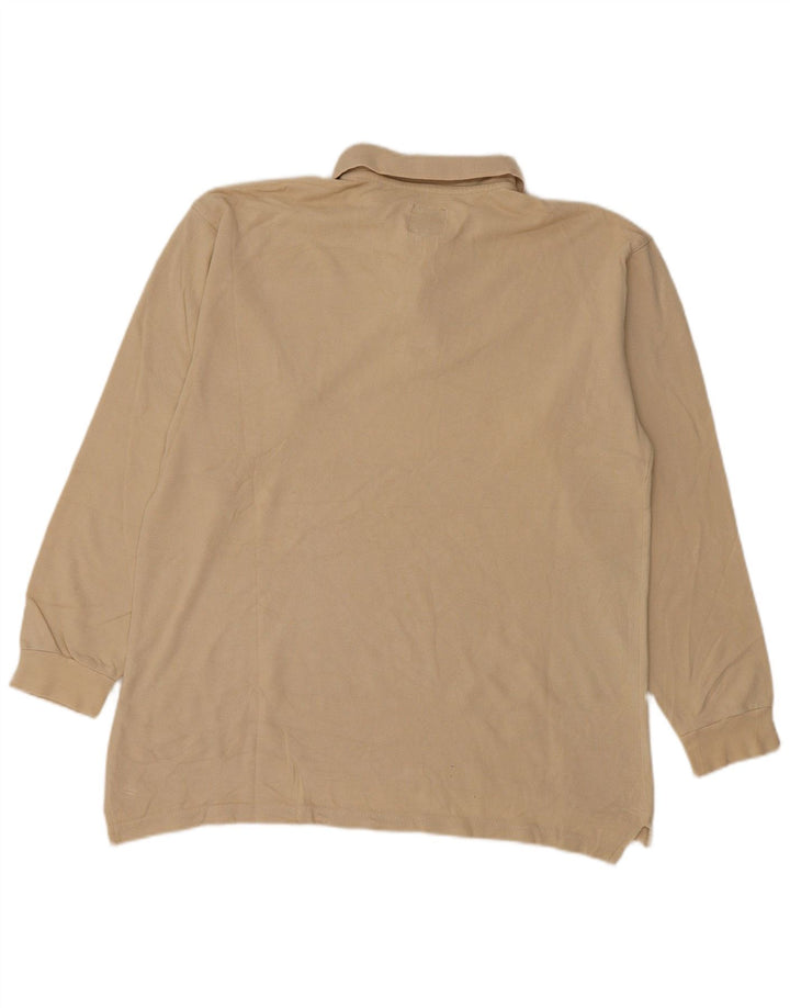 Tænk Pink Langærmet Polo Shirt til mænd Lille beige bomuld