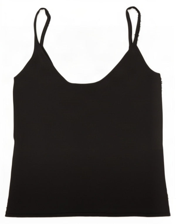 Zara Womens Cami Top UK 14 Large Black Rayon