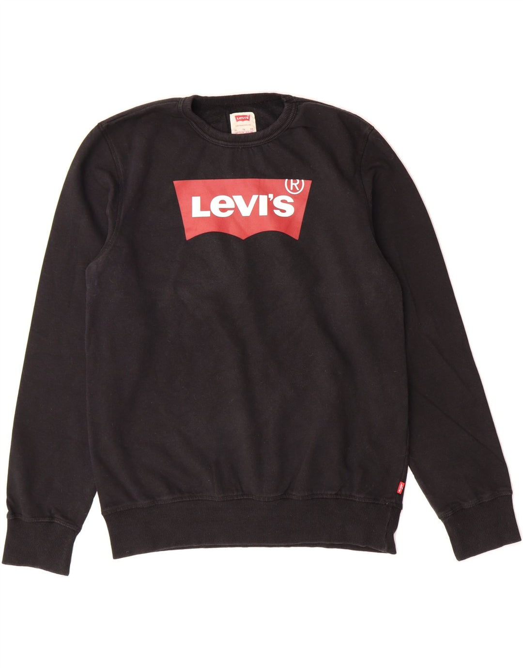 LEVI'S Boys Graphic Sweatshirt Jumper 13-14 Years XL  Black Cotton Vintage Levi's and Second-Hand Levi's from Messina Hembry 