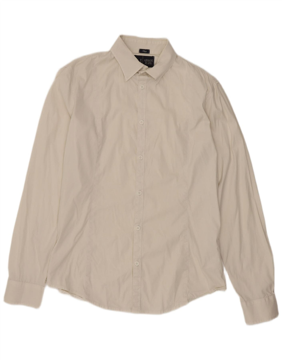 Armani Jeans Herre Fitted Shirt Stor hvid bomuld