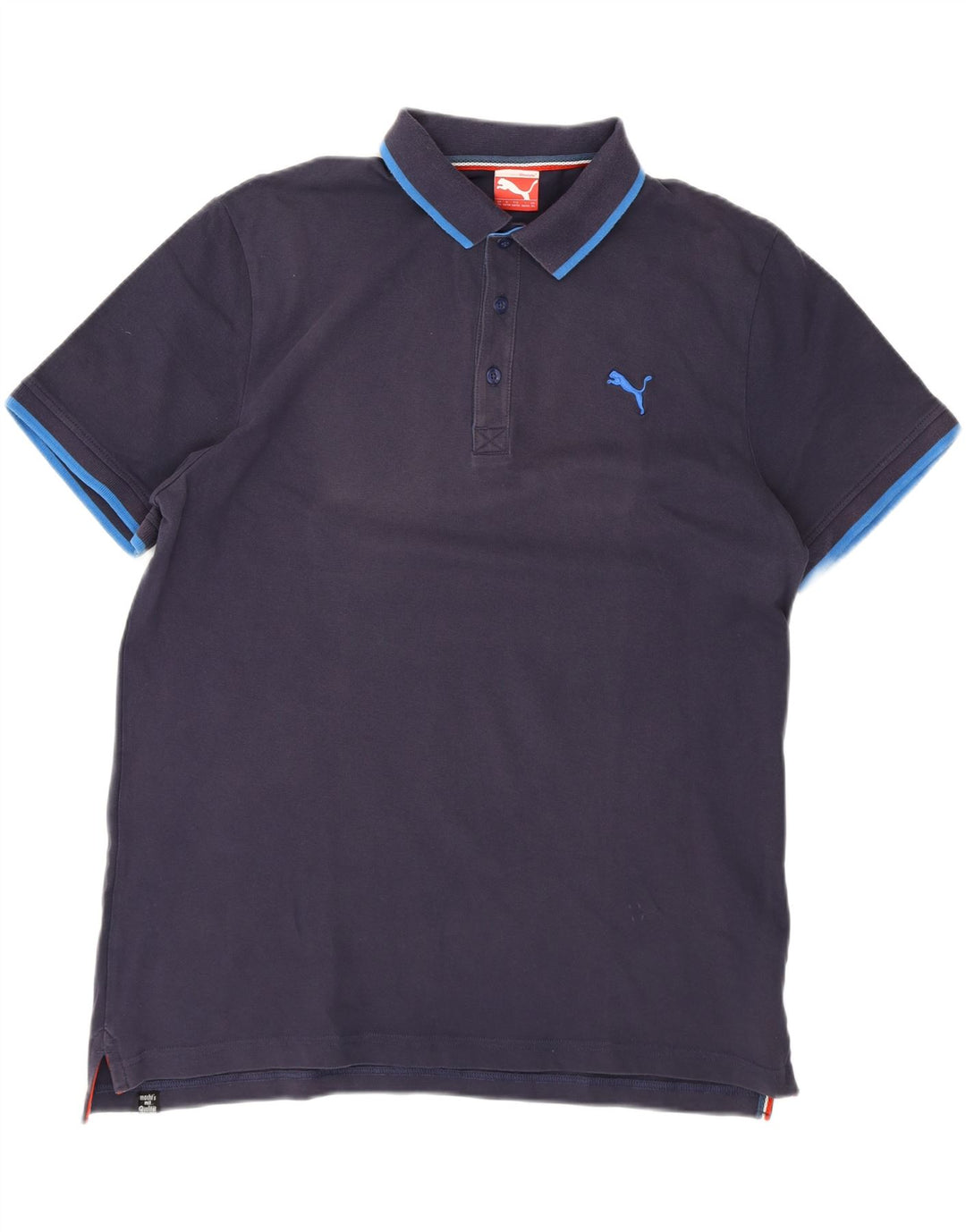 PUMA Mens Polo Shirt XL Navy Blue Cotton Vintage Puma and Second-Hand Puma from Messina Hembry 
