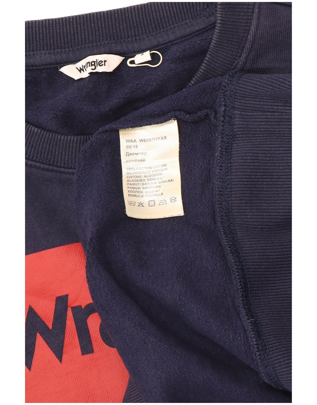 Wrangler Dame Oversized Sweatshirt Jumper UK 10 Small Navy Blue Bomuld