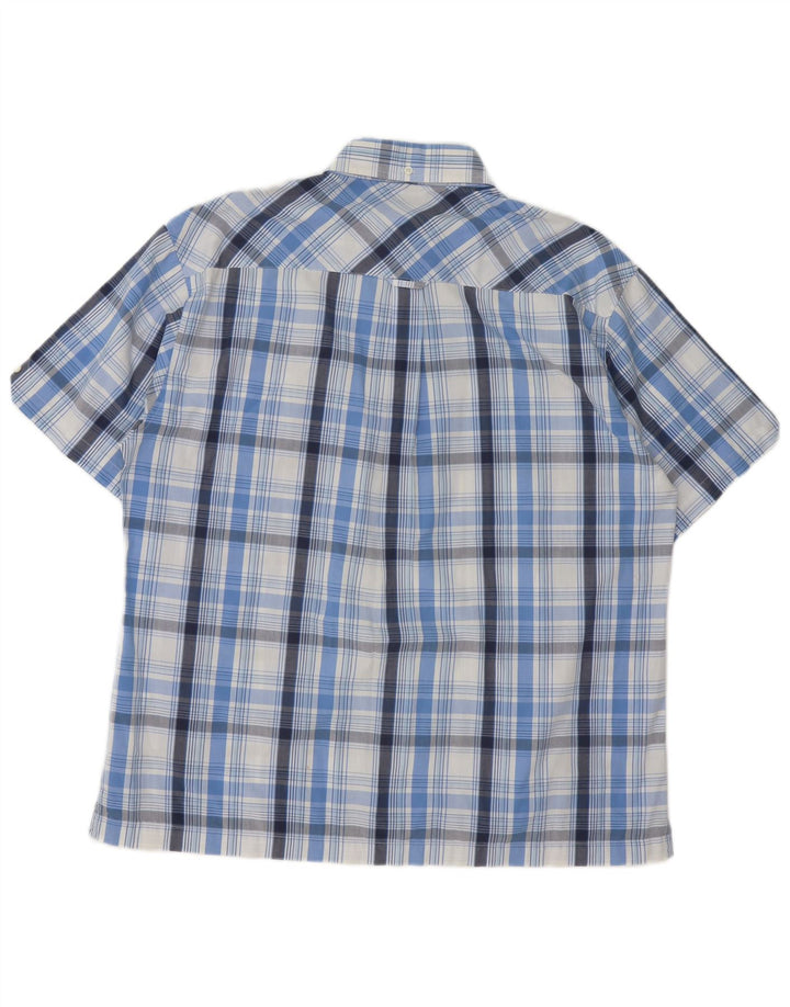 Ben Sherman kortærmet herreskjorte Stor blå ternet bomuld