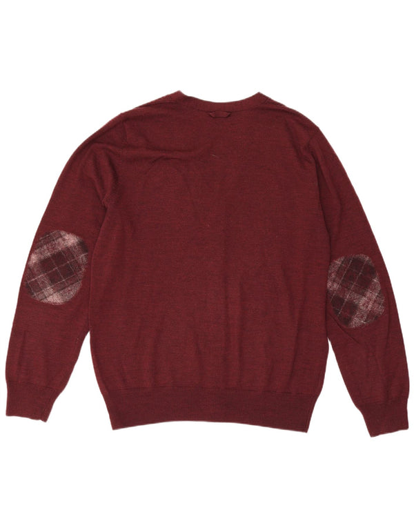 Fred Perry Herre cardigan sweater Medium Bourgogne uld