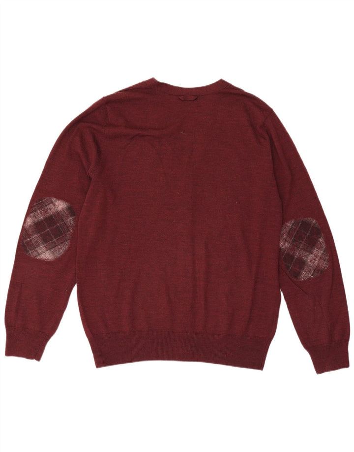 Fred Perry Herre cardigan sweater Medium Bourgogne uld
