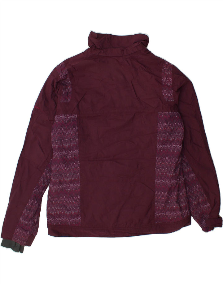 COLUMBIA Womens Windbreaker Jacket UK 16 Large Maroon Chevron Nylon Vintage Columbia and Second-Hand Columbia from Messina Hembry 