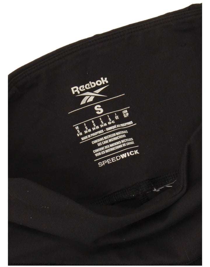 REEBOK Dame Leggings UK 8/10 Small Black