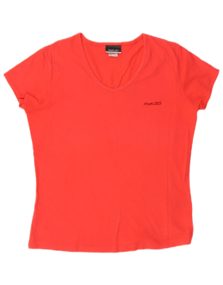 REEBOK Womens T-Shirt Top UK 14 Large Red Cotton