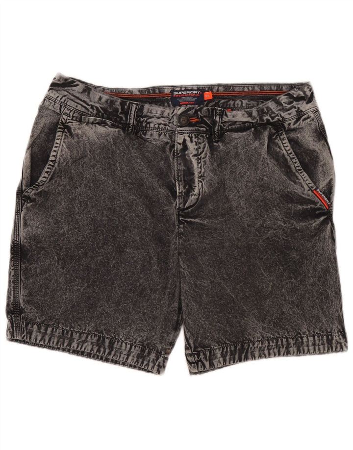 Superdry denimshorts til mænd W34 store grå bomuld