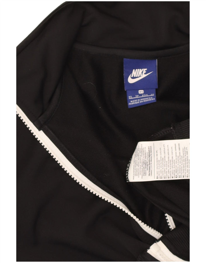 NIKE Womens Tracksuit Top Jacket UK 6 XS Black Colourblock Polyester