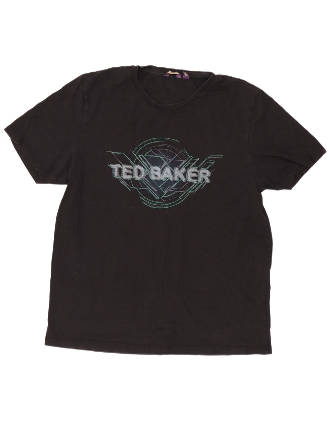 TED BAKER Herre grafisk T-shirt Top Størrelse 6 2XL Sort
