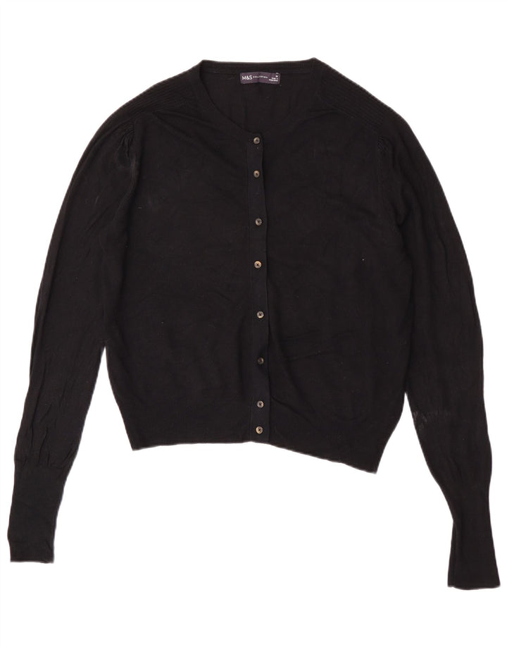 Marks & Spencer Dame Oversized Cardigan Sweater UK 10 Small Black
