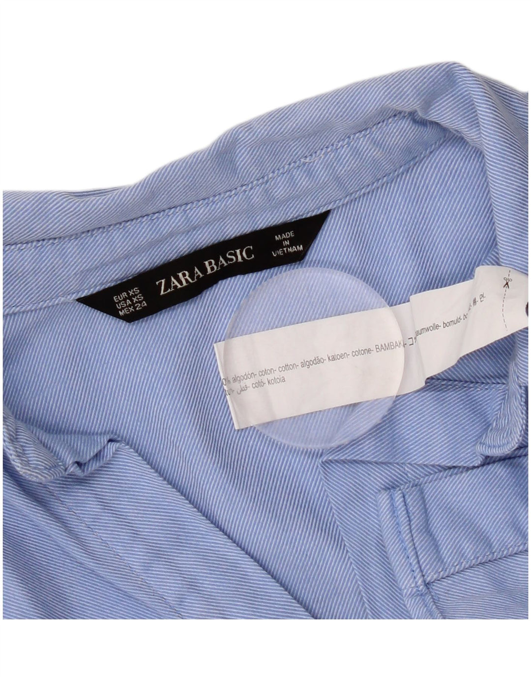 Zara oversize skjorte til kvinder UK 6 XS blå bomuld