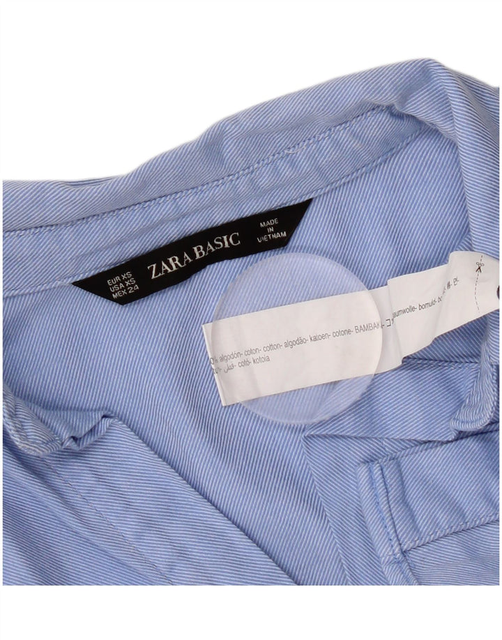 Zara oversize skjorte til kvinder UK 6 XS blå bomuld