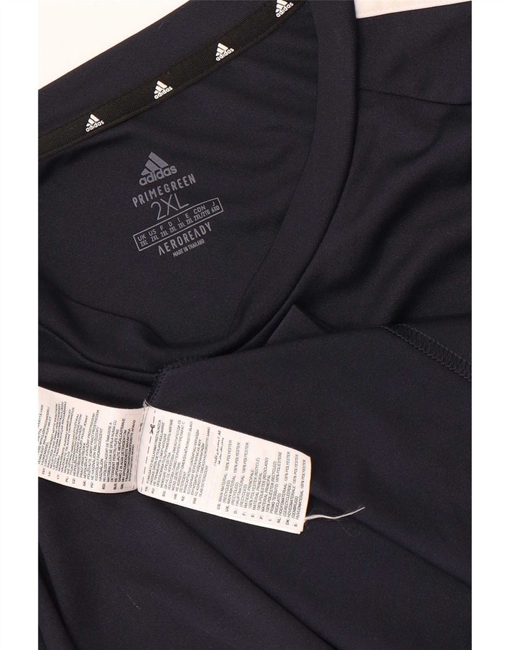 Adidas Herre Aeroready T-Shirt Top 2XL Navy Blue Polyester