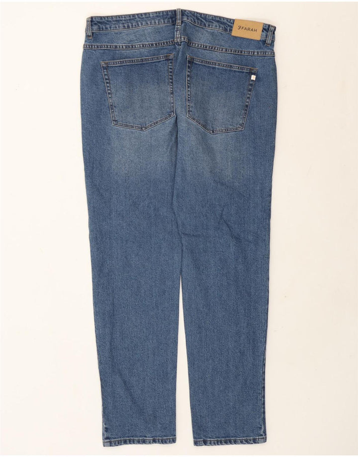 Farah Dame Slim Jeans W36 L32 Blå Bomuld