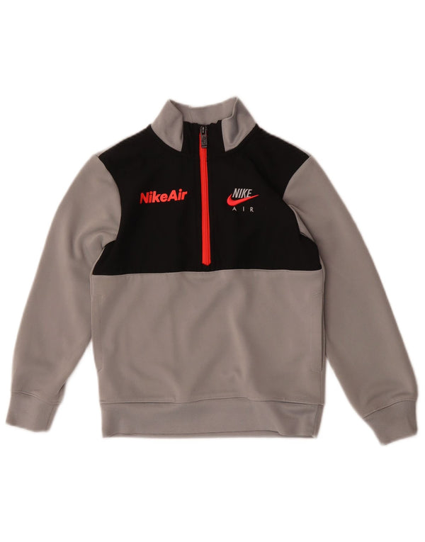 Nike Boys Nike Air Zip Neck Sweatshirt Jumper 5-6 år Grå Colourblock