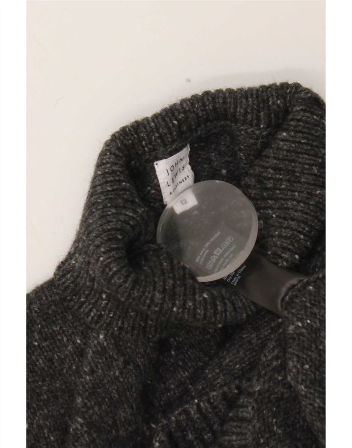 John Lewis Dame Turtle Neck Jumper Sweater UK 12 Medium Grey Flecked Wool