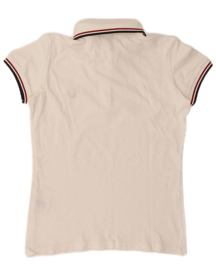 Fred Perry Dame Polo Shirt UK 14 Medium White Bomuld