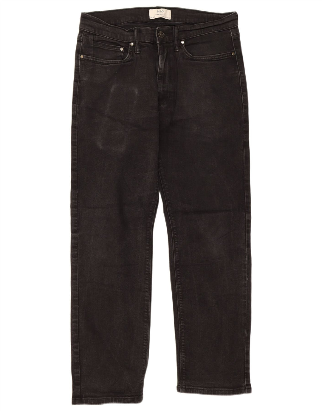 Marks & Spencer Straight Jeans til mænd W32 L29 sort bomuld