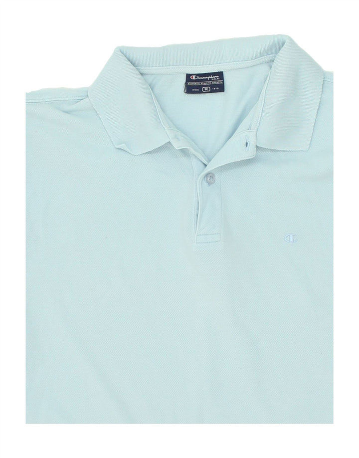 CHAMPION Mens Polo Shirt Medium Blue Cotton Vintage Champion and Second-Hand Champion from Messina Hembry 