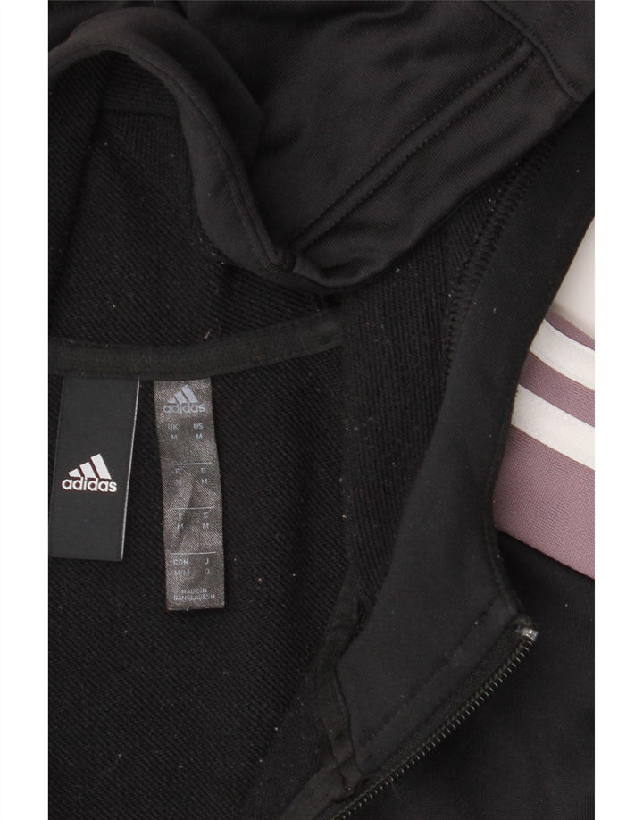 ADIDAS Mens Zip Hoodie Sweater Medium Black Colourblock Polyester Vintage Adidas and Second-Hand Adidas from Messina Hembry 