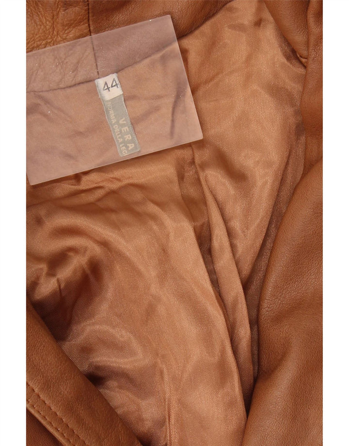 VINTAGE Military Læderjakke til mænd UK 44 2XL brunt læder