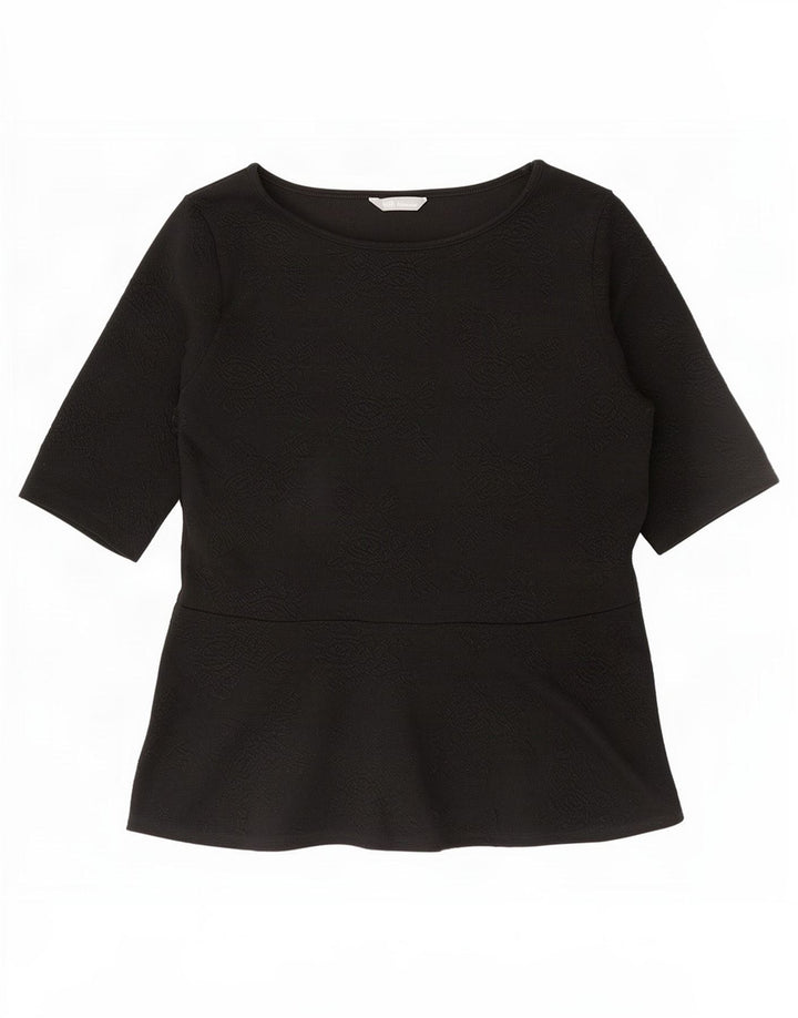 Marks & Spencer Damebluse Top UK 10 Small Black Polyester