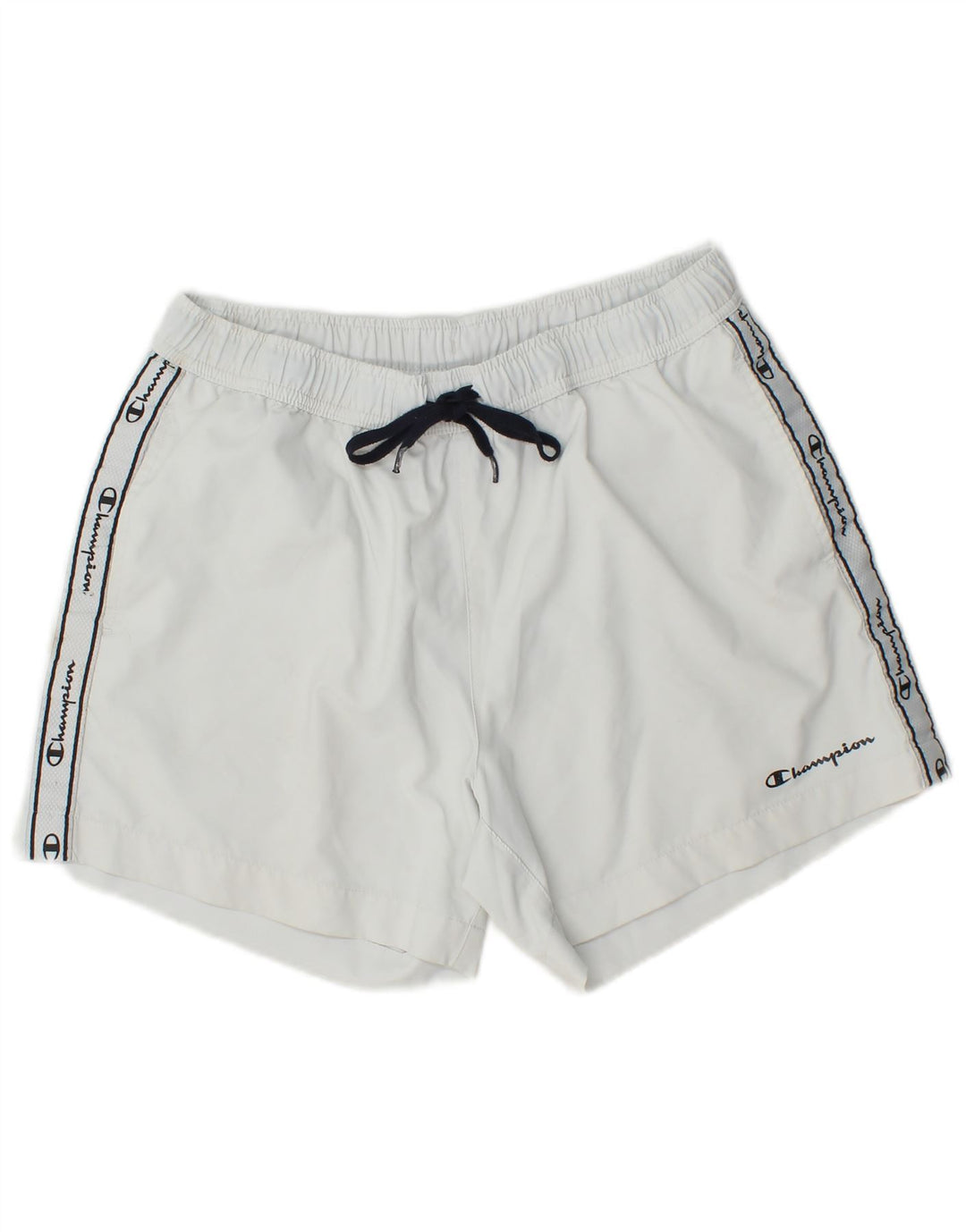 CHAMPION Mens Graphic Sport Shorts Large  White Colourblock Polyester
