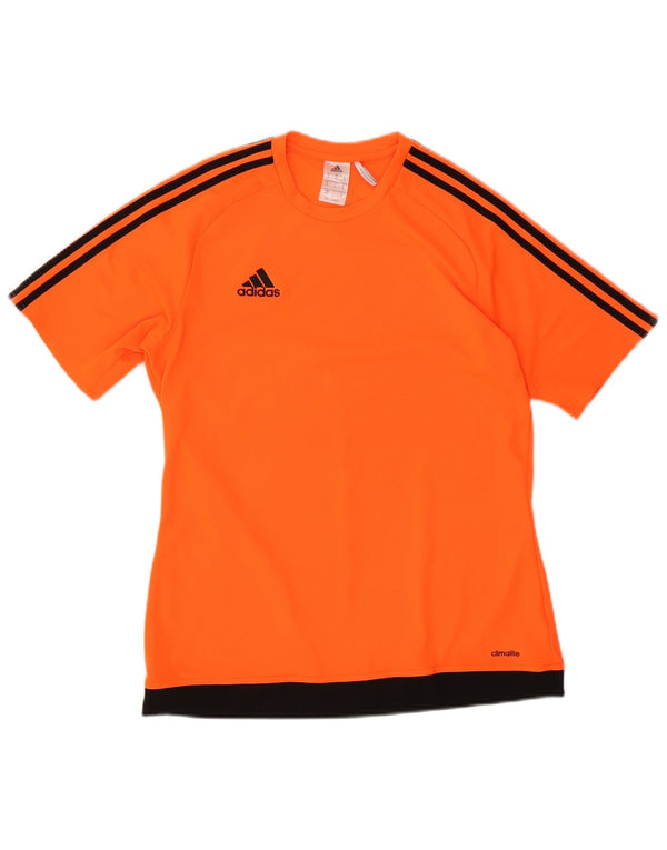 Adidas Herre Climalite T-Shirt Top Medium Orange Colourblock
