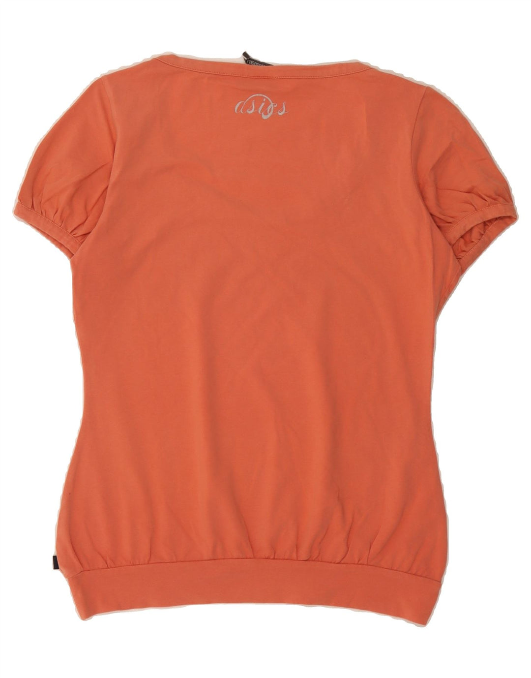 ASICS Womens T-Shirt Top UK 14 Large Orange Cotton Vintage Asics and Second-Hand Asics from Messina Hembry 