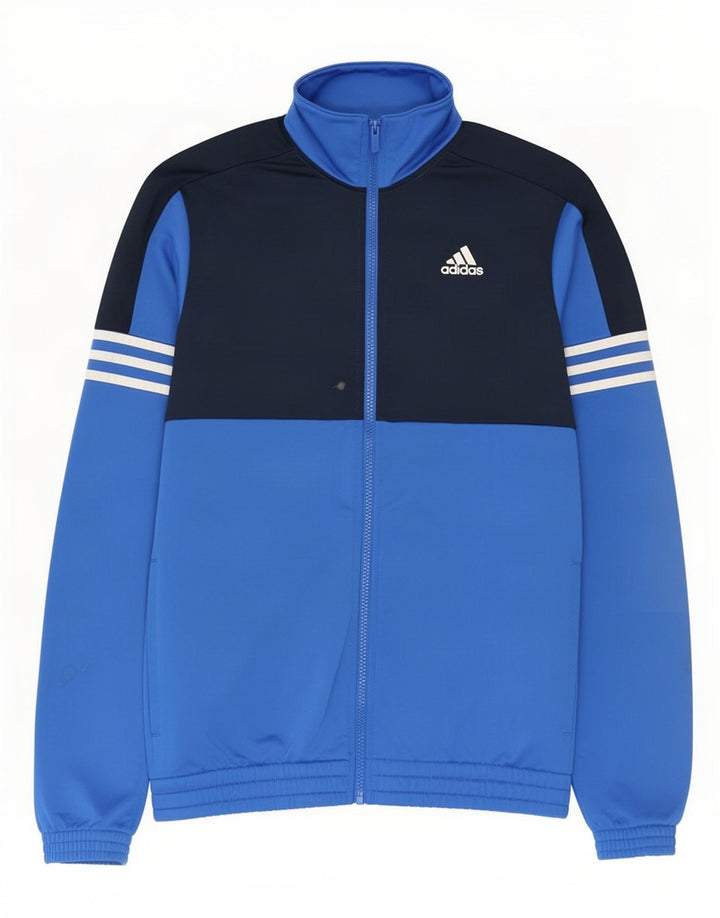 Adidas Træningsdragt til mænd Topjakke UK 38/40 Medium Blue Colourblock Polyester