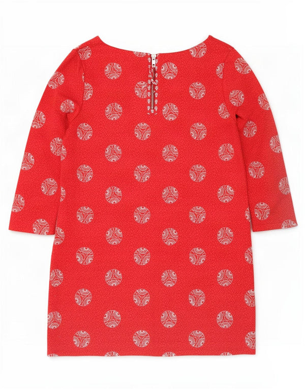 White Stuff Womens 3/4-ærmet basiskjole UK 12 Medium Rød Geometrisk