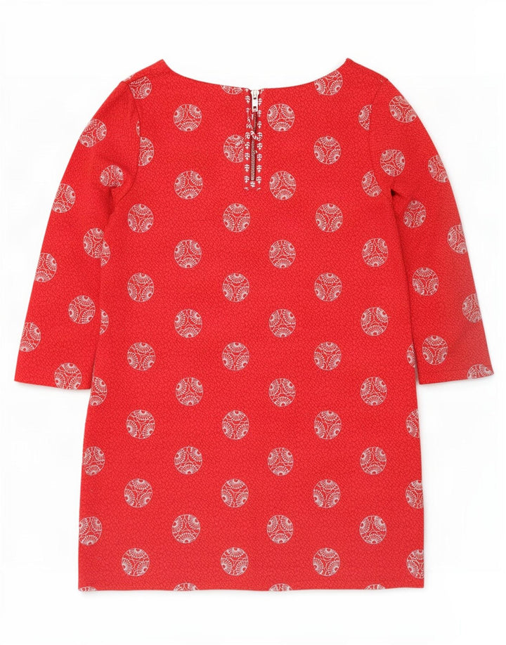 White Stuff Womens 3/4-ærmet basiskjole UK 12 Medium Rød Geometrisk