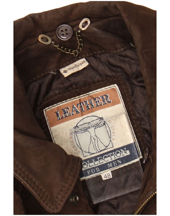 Vintage læderjakke til mænd IT 48 Medium brunt læder