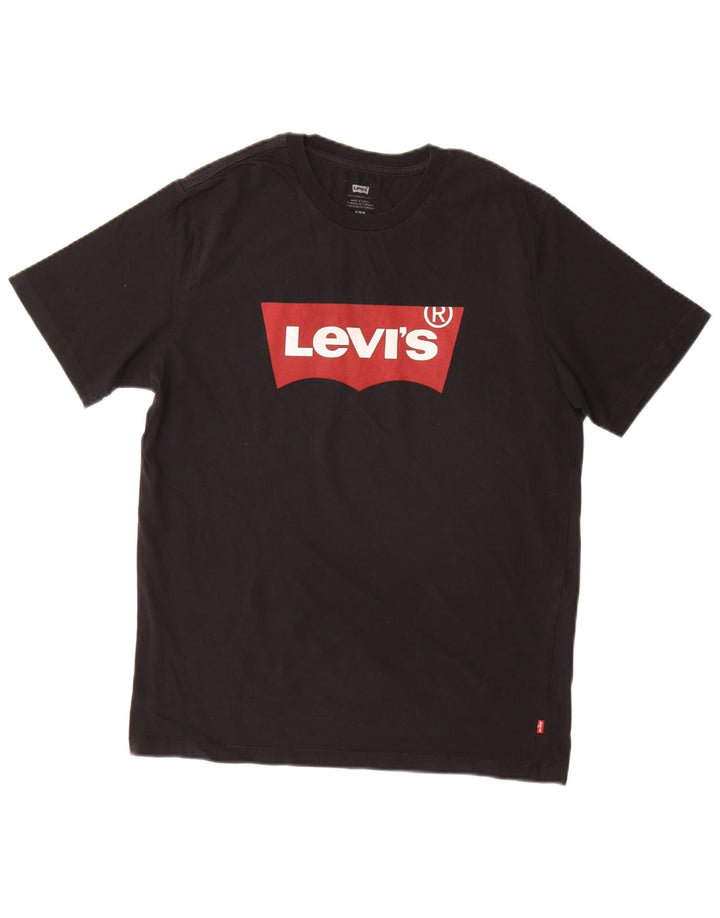 LEVI'S Herre grafisk T-shirt Top Medium Sort