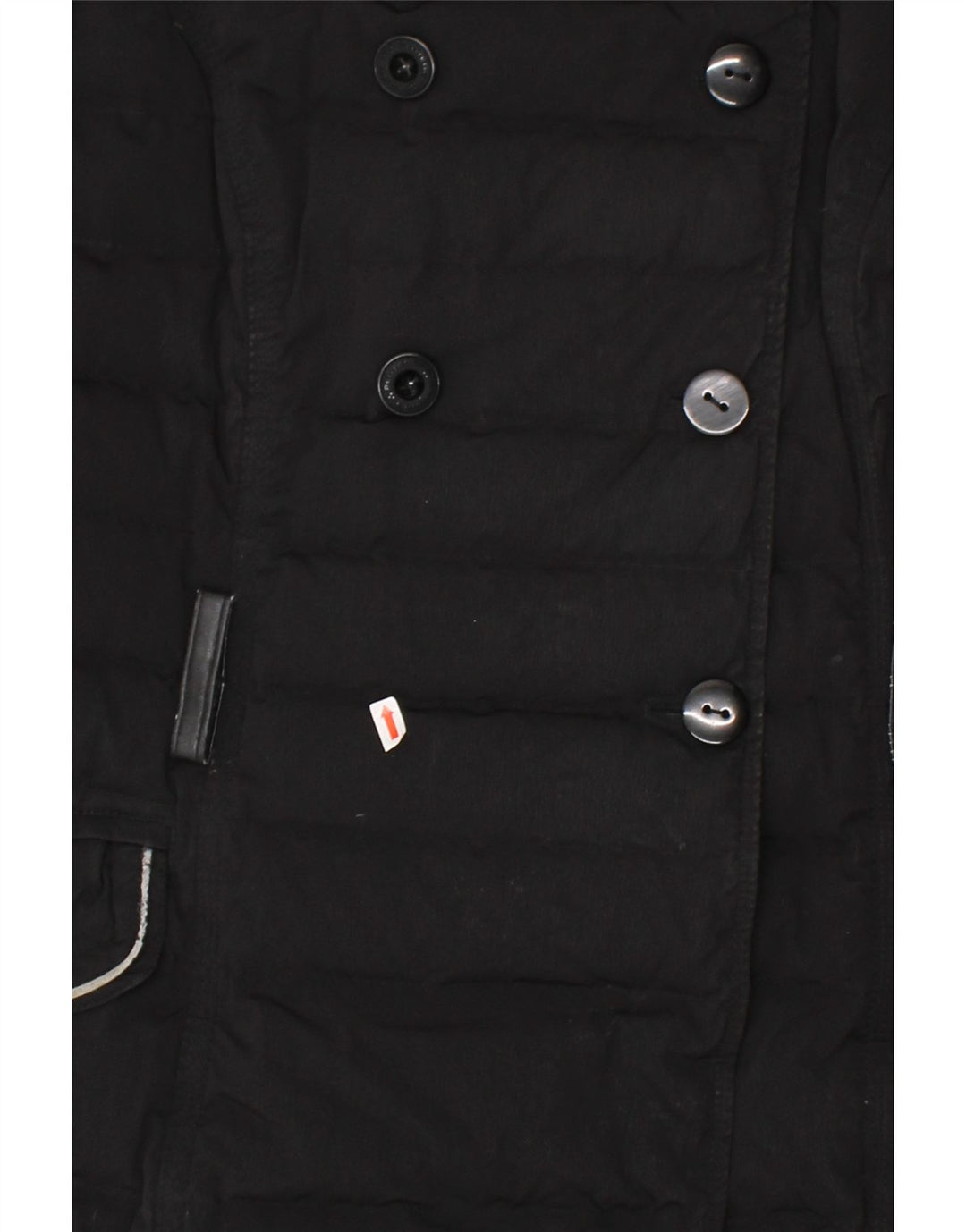 PEUTEREY Womens Double Breasted Padded Coat IT 46 Large Black Polyamide Vintage PEUTEREY and Second-Hand PEUTEREY from Messina Hembry 