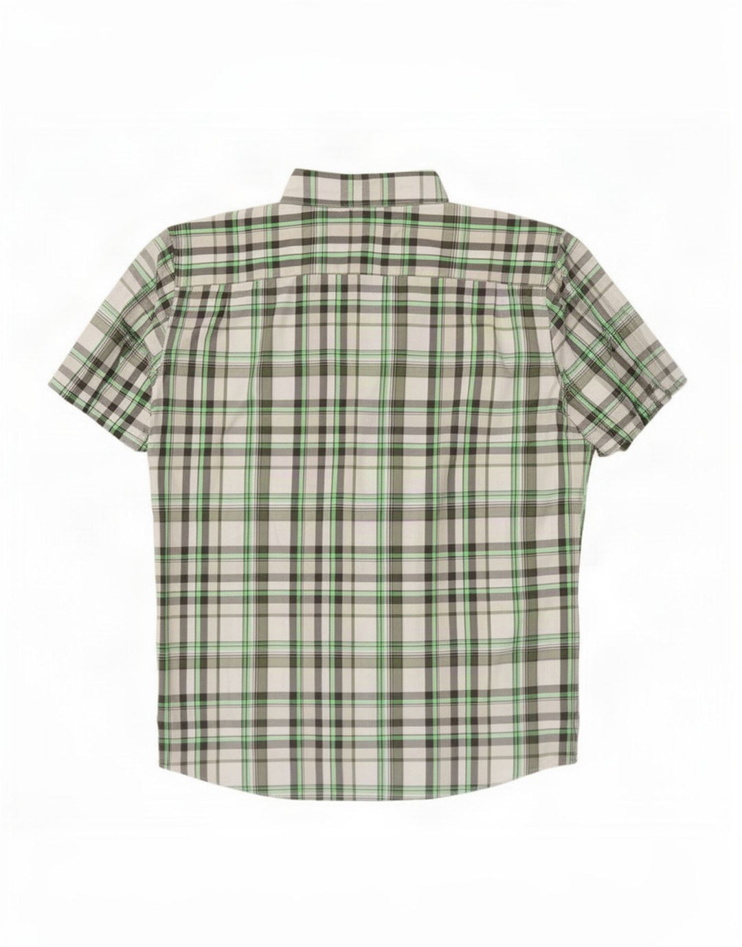 Chaps Kortærmet Herreskjorte 2XL Grøn Ternet Polyester