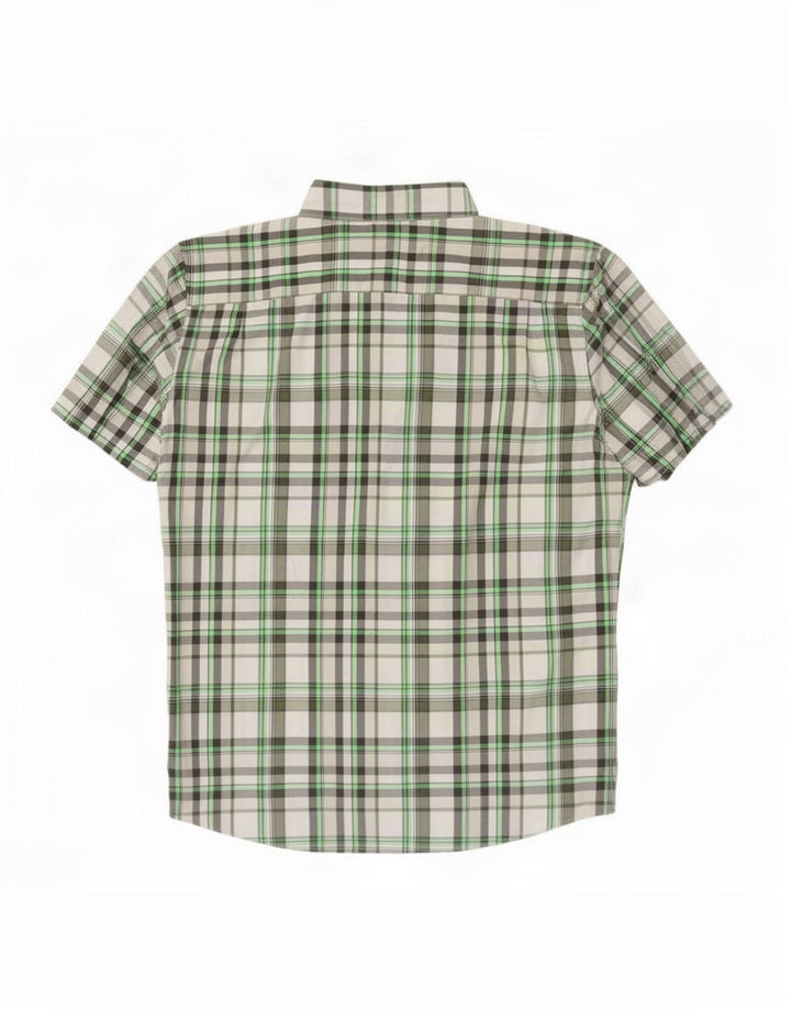 Chaps Kortærmet Herreskjorte 2XL Grøn Ternet Polyester