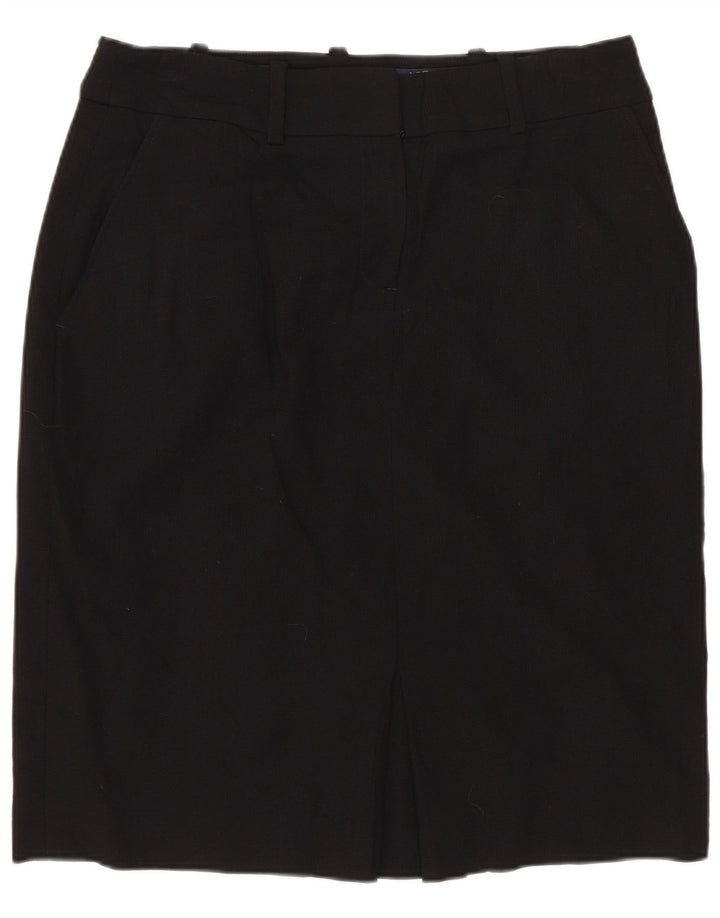 BROOKS BROTHERS Lige nederdel til kvinder US 4 Medium W30 Sort uld