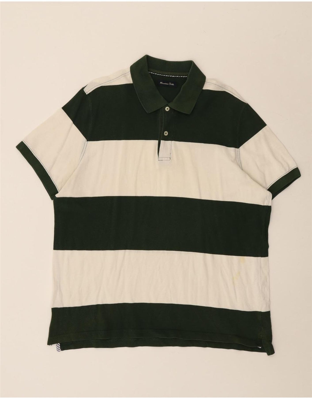 Massimo Dutti Herre poloshirt Stor grøn stribet bomuld