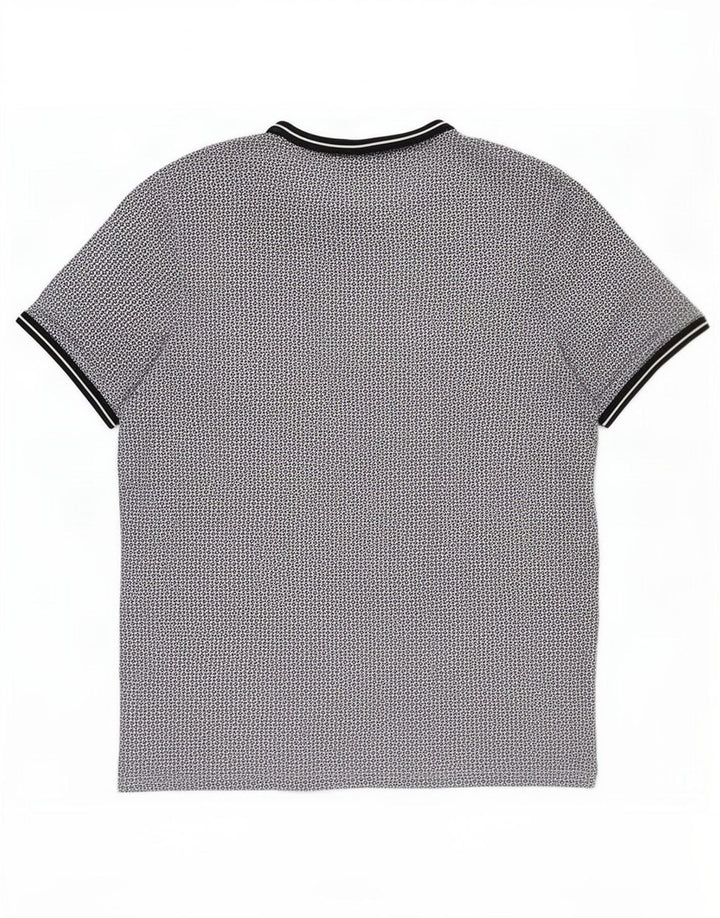 Ted Baker Herre T-Shirt Top Størrelse 4 Stor Grå Plettet Bomuld