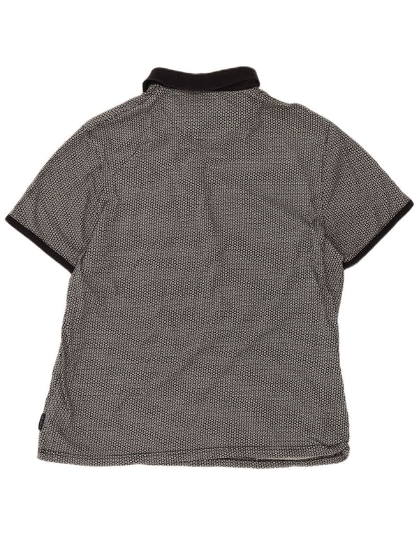 Ted Baker herre poloshirt str. 5 XL Sort geometrisk bomuld