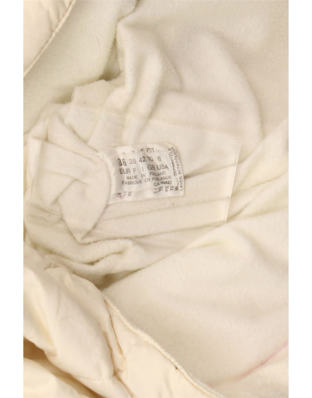 Vintage Dame Oversized Polstret Frakke UK 10 Small White Paisley Polyester