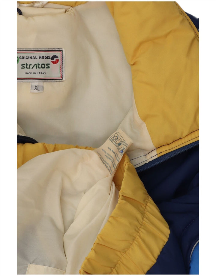 Stratos Bomber Polstret Jakke UK 42 XL Navy Blue Colourblock Polyamid