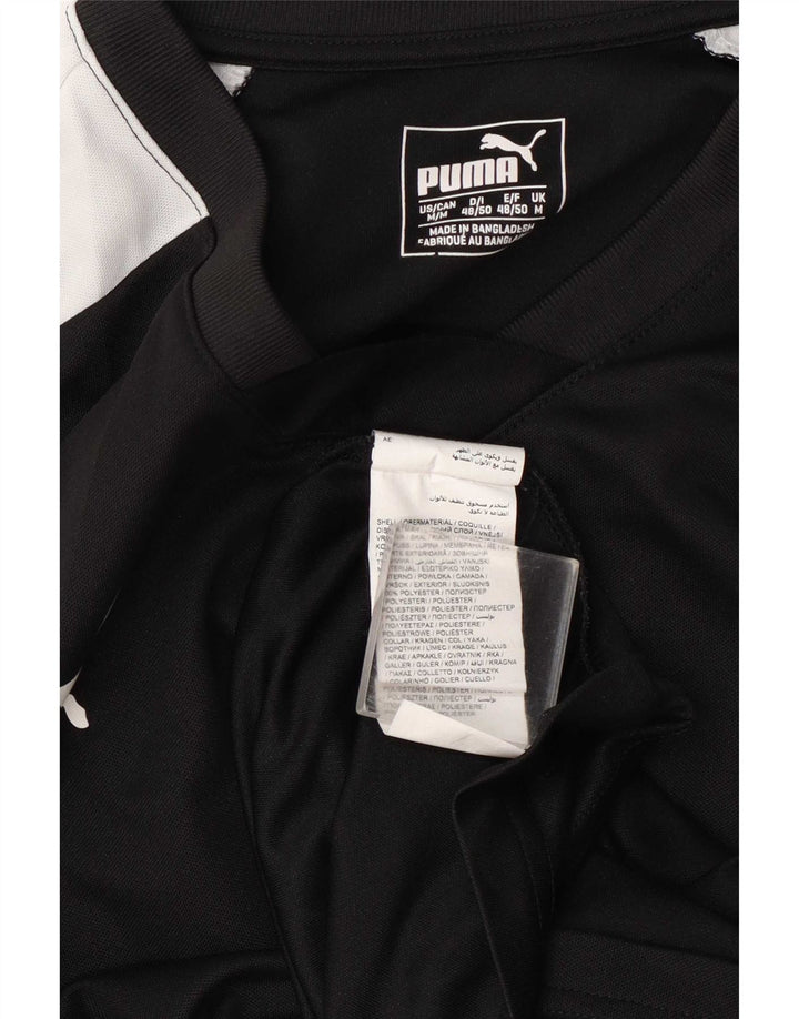 Puma Herre T-Shirt Top Medium Sort Colourblock Polyester